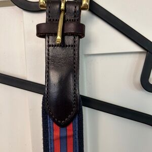 Vineyard Vines Navy and Red Striped Cloth Belt